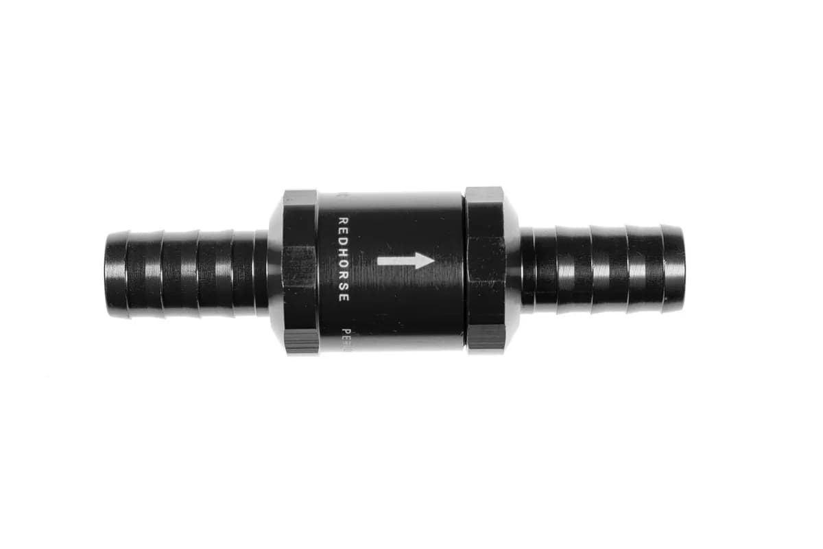 0 PSI Crankcase Check Valve 5/8in Barb Inlet/Outlet Black