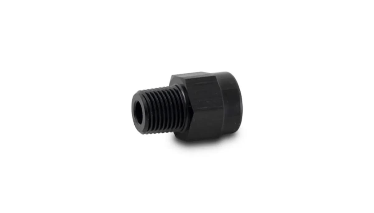 Npt to Bsp Adapter Fitting; Male to Female; 0.125 In. Npt; 0.125 In. Bsp; 6061 Aluminum; Black Anodized;