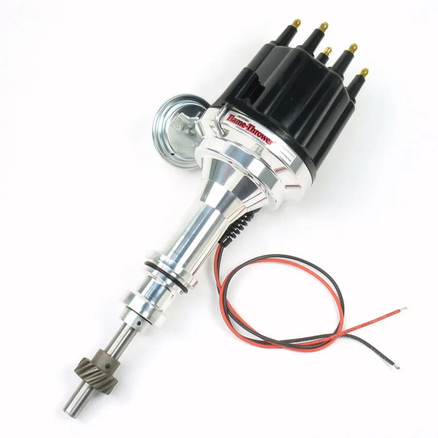 PerTronix Billet Distributor for Ford 351W Engines (Ignitor II) with Vacuum / Mechanical Advance - Black / Male - D131710