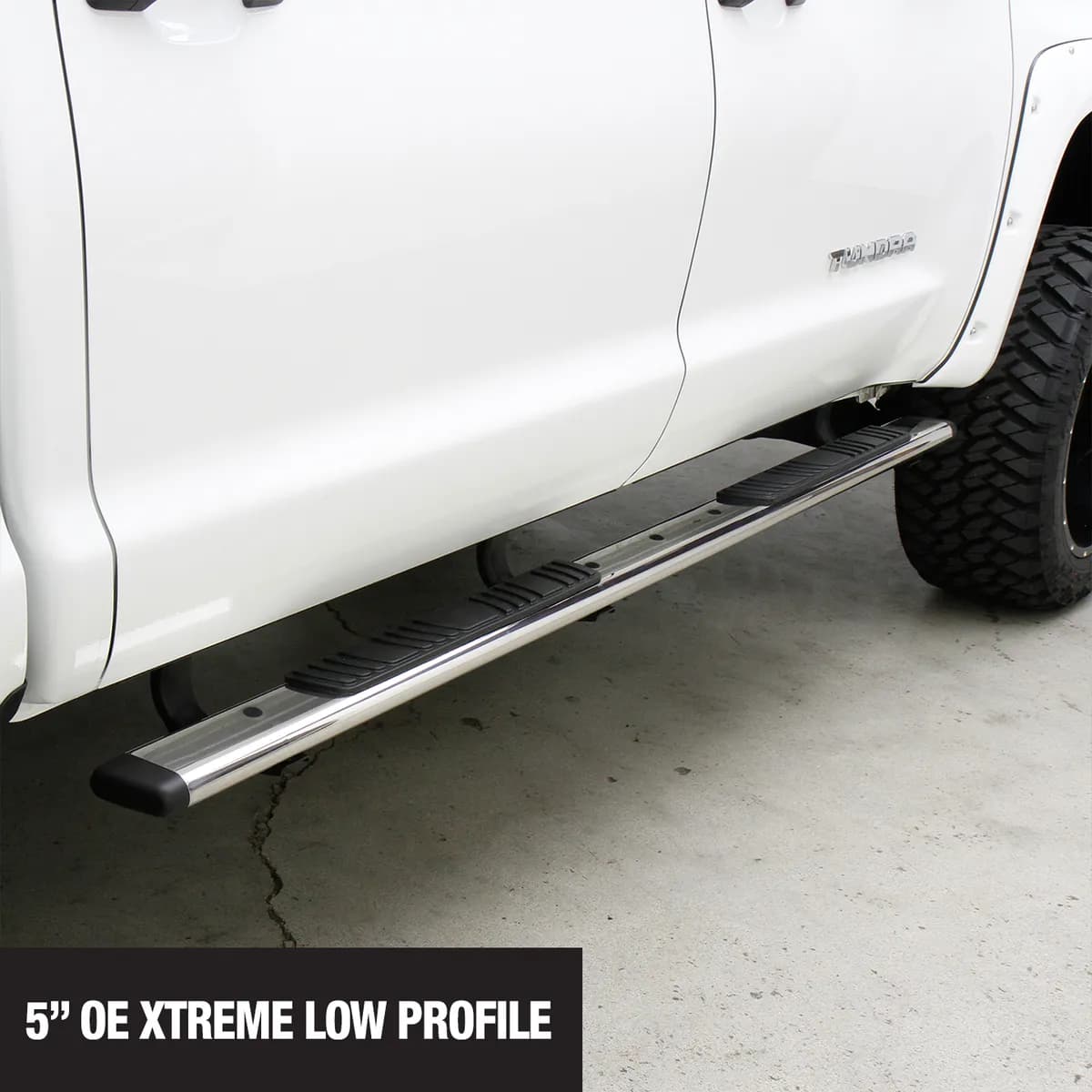 Go Rhino 685415580PS - 5 OE Xtreme Low Profile Side Steps with Mounting Brackets Kit - Polished Stainless Steel