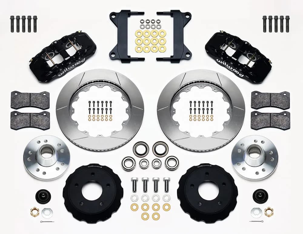 Wilwood AERO6 Front Hub Kit 14.00-Red Chevy C-10 60-87 CPP Drop Spindle