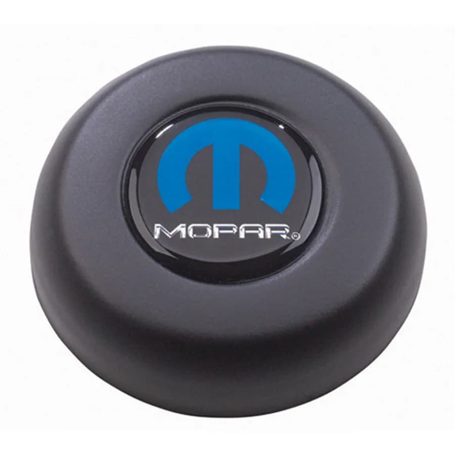 Mopar Licensed Horn Button; Black Plastic; MOPAR; Classic/Challenger Wheels;