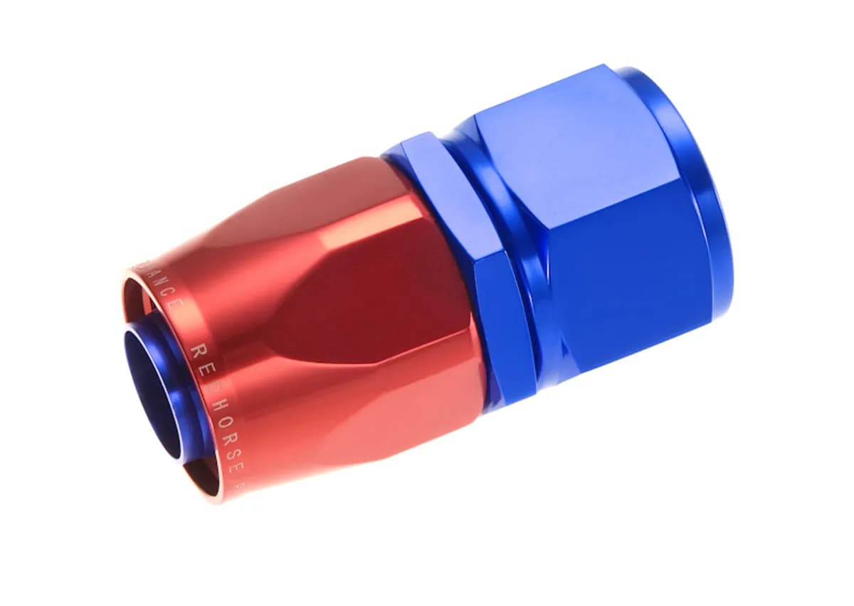 10 Straight Female Aluminum Hose End Red&blue