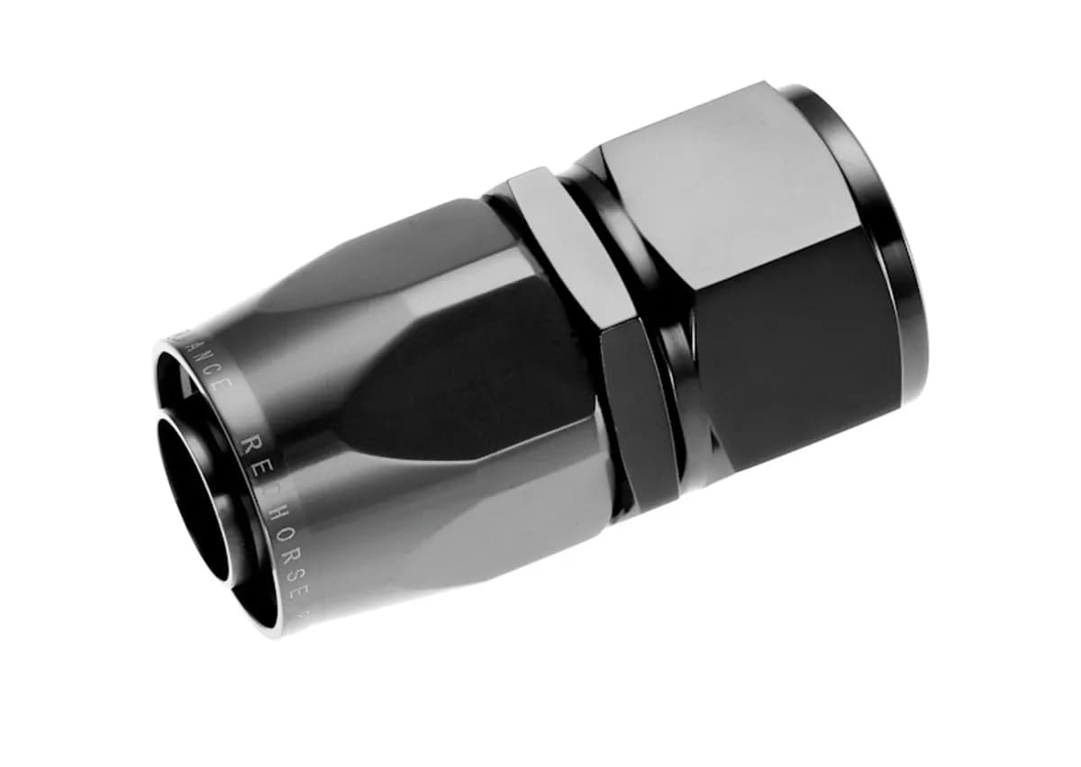 16 Straight Female Aluminum Hose End Black