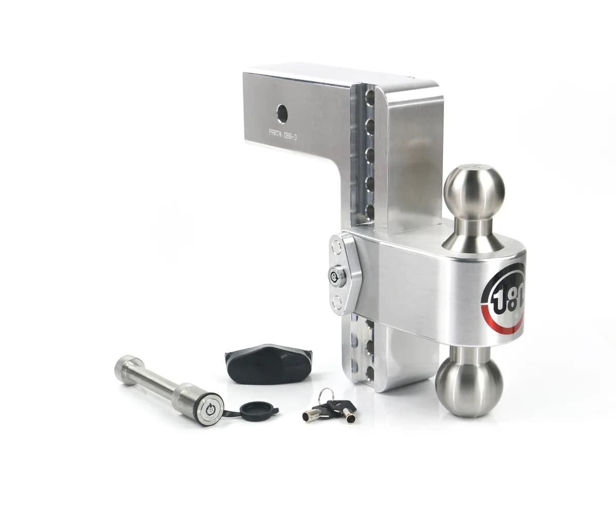 180 Hitch Stainless Steel 8in Drop Hitch With 3in Shank (10k/21k Grwr) With Ws05keyed Alike