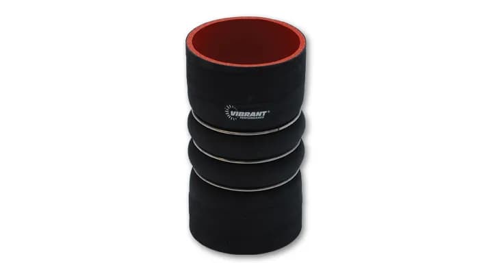 CAC Hose Coupler; 4 in. Hose ID; 8 in. Length; 3 Retaining Rings; 50 PSI Maximum Operating Pressure; 0.2 in. Wall Thickness; Black;