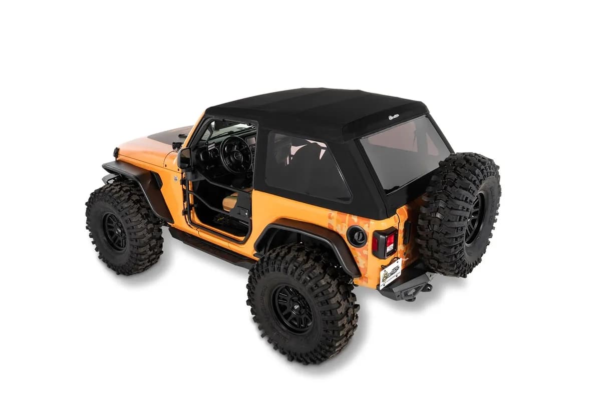 Jeep Wrangler Trektop Glide Slantback Soft Tops For Jeep 2018-Current Wrangler JL 2 Door Black Diamond Bestop