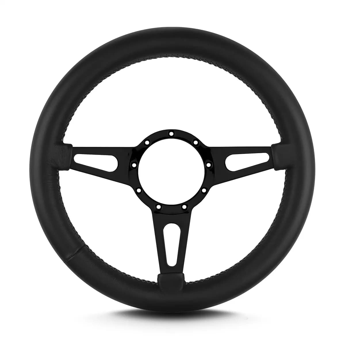 Lecarra Mark 4 Supreme Steering Wheel; Black; Black Spokes; 14 in. Thick Grip;