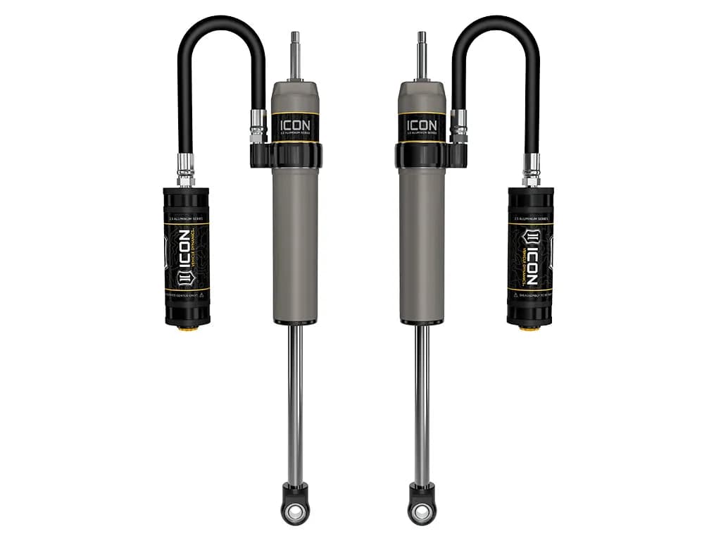 ICON 2022-2026 Toyota Tundra 0-1.5” Lift/2023-2026 Sequoia 0-4" Lift, Rear, V.S. 2.5 Aluminum Series Shock Absorbers, Remote Reservoir, Pair