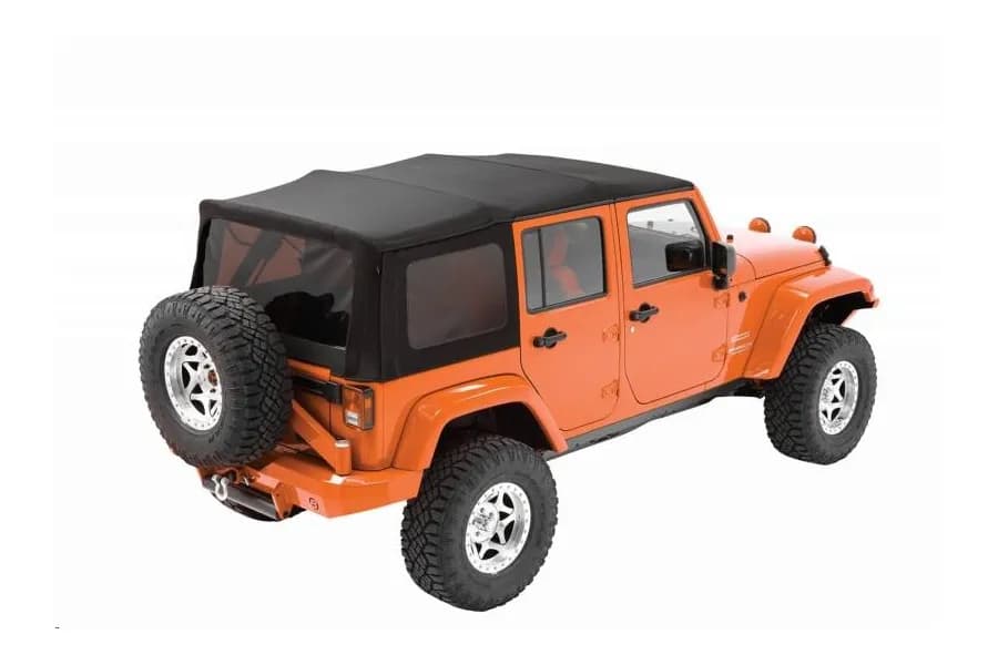 Bestop Replace-A-Top OE Exact (OEX) for OEM - Jeep '10-18 Wrangler JK 4-Door (Black Diamond Sailcloth; Tinted Windows; No Door Skins Included)
