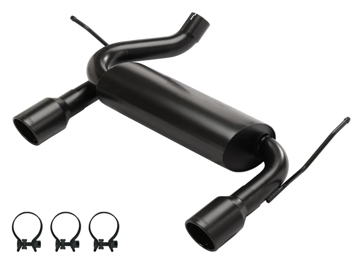 Pypes 2007-2018 Jeep JK Dual Exit Axle Back Black Exhaust System 409 Stainless With Street Pro Muffler SJJ20SB