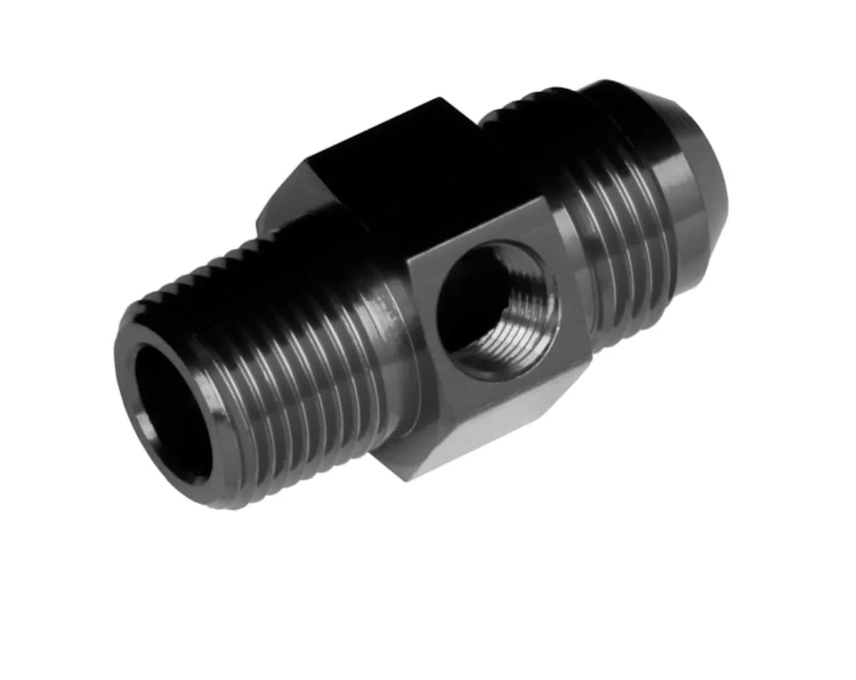 06 Male An/Jic to 04 (1/4) Npt Male With 1/8 Npt Hex Black
