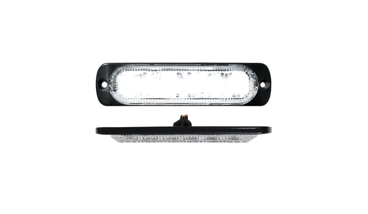 6-LED Ultra Slim Flush Mount 19-Flash Pattern Marker Strobe Light (White)