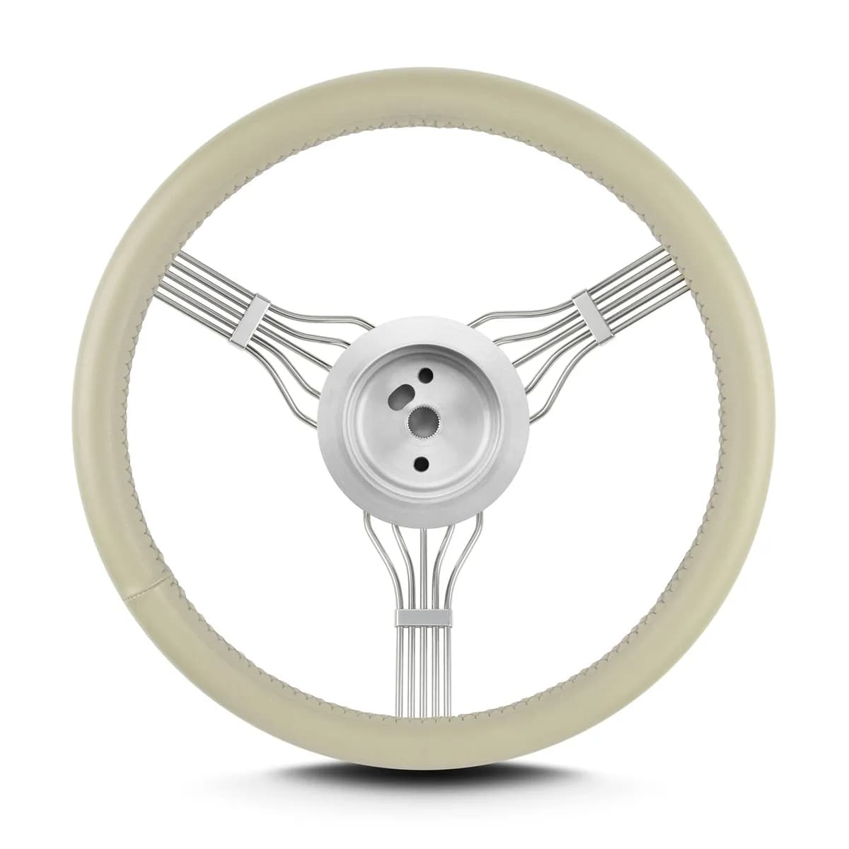 Lecarra Banjo Steering Wheel; Fits w/Flaming River Hub; Bone;