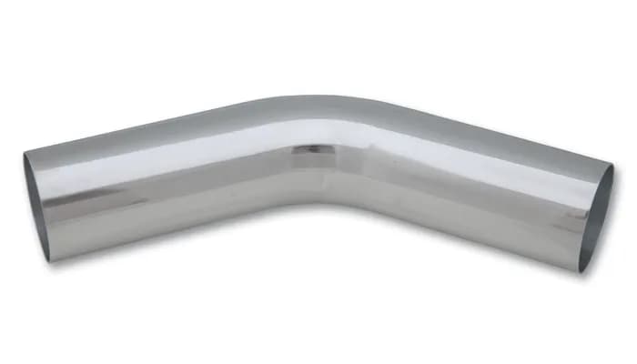 45 Degree Aluminum Bend; 2.75 in. OD; 6 in. Leg Length From Targent; 1.5MM Wall Thickness; 6063 Aluminum; Polished;