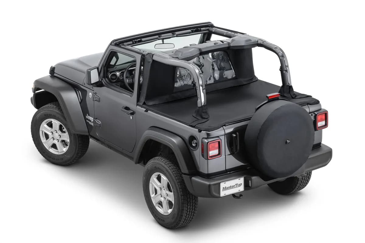 Wind Stopper/Tonneau Cover Combo 2018-2024 Jeep JL Wrangler 2Dr Soft Top Models MasterTwill MasterTop