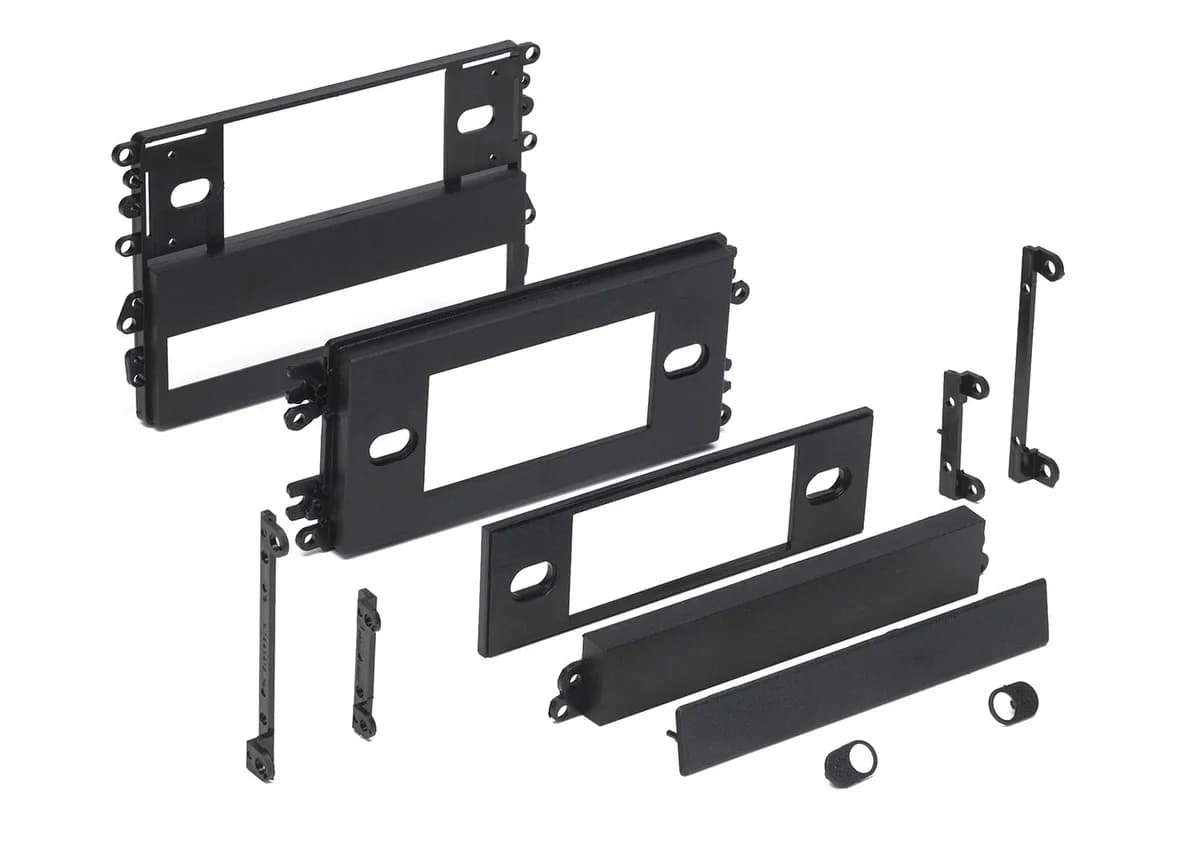 TURBOKits; Radio Installation Kit; Incl. Instructions/Hardware; For 2-Shaft/DIN; Allows 1/4 in. Or 0.5 in. DIN Equalizer; High-Grade ABS Plastic;