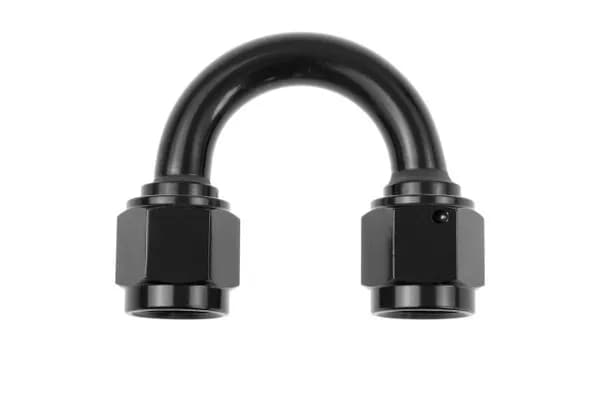 12 an Female to 12 an Female 180 Deg Swivel Coupler Black