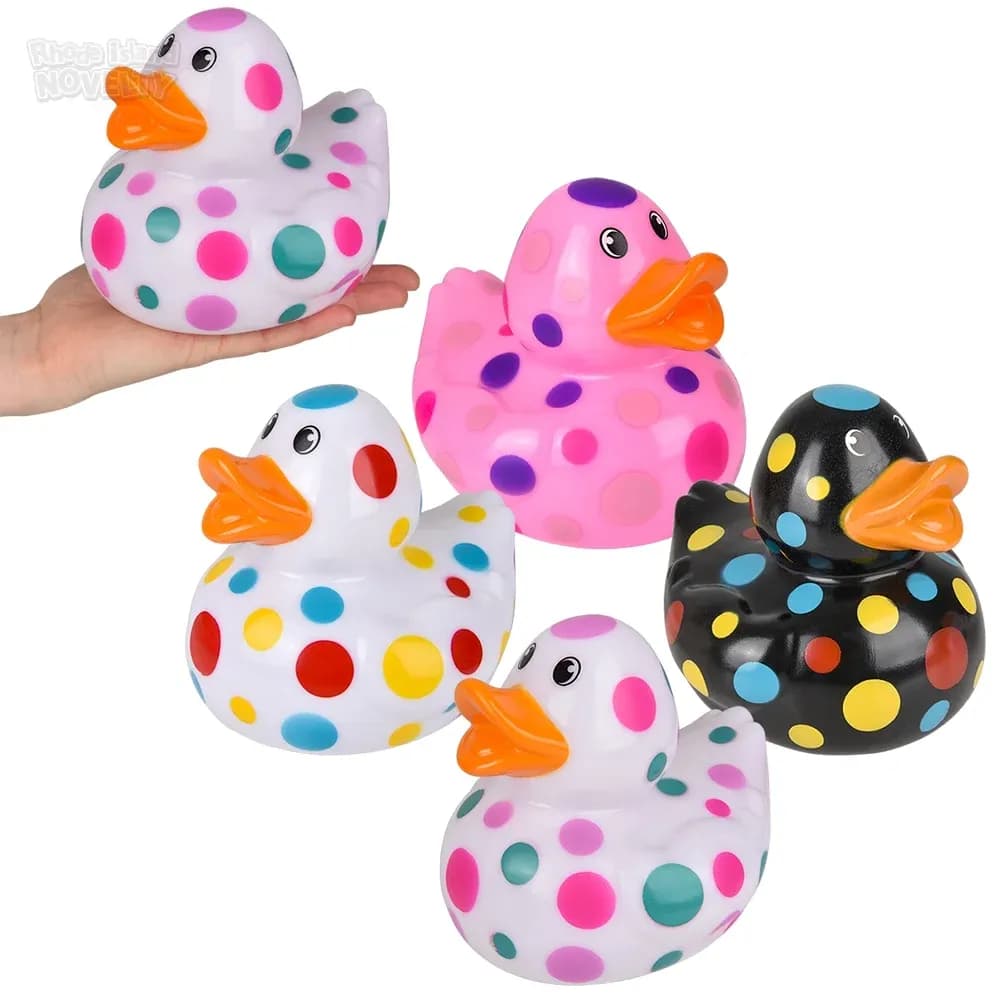 Big Polka Dot Rubber Ducky 6\"