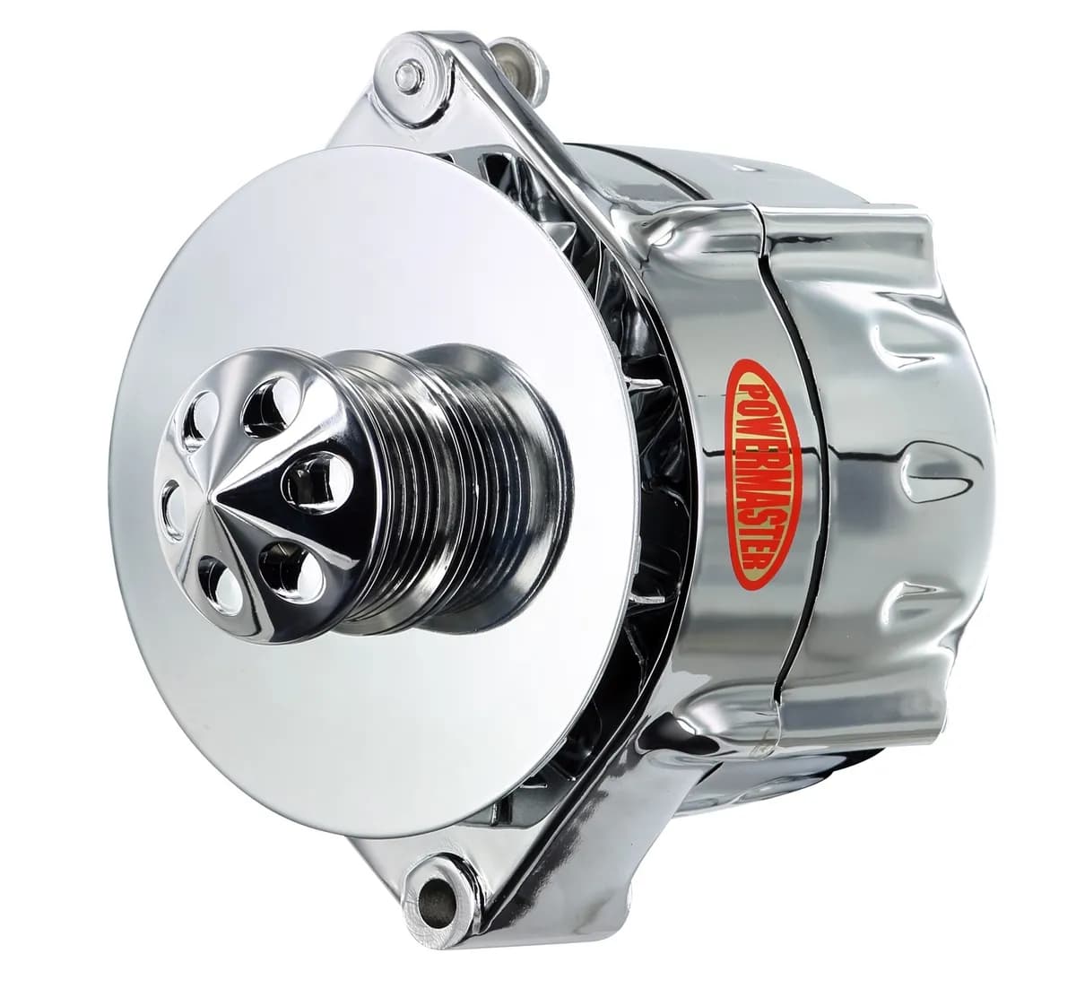 Smooth Look™ Alternator; GM 12Si; 150 Amp; 6 Groove Pulley; Baffle; Cone; 1 or 3 Wire; Chrome Finish;