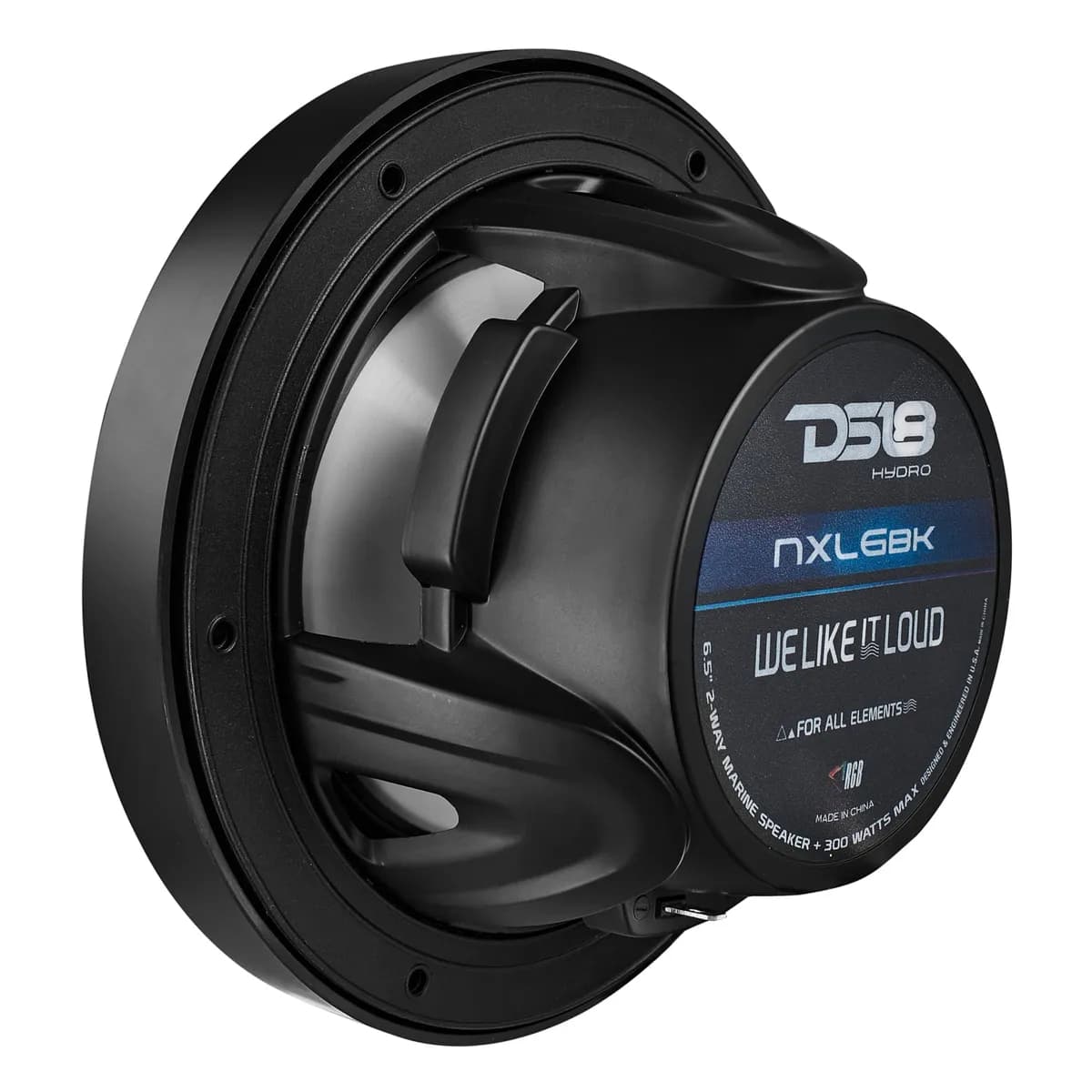 "nxl 6.5"" 2-Way Coaxial Marine Speaker With LED RGB Lights 100 Watts Rms 4-Ohm -Black"