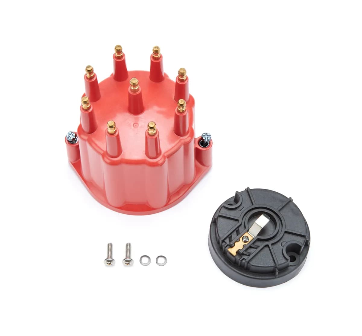 Pertronix Replacement Cap And Rotor Kit For 8-Cylinder Flame-Thrower Billet Distributors. Red Male Style Cap.