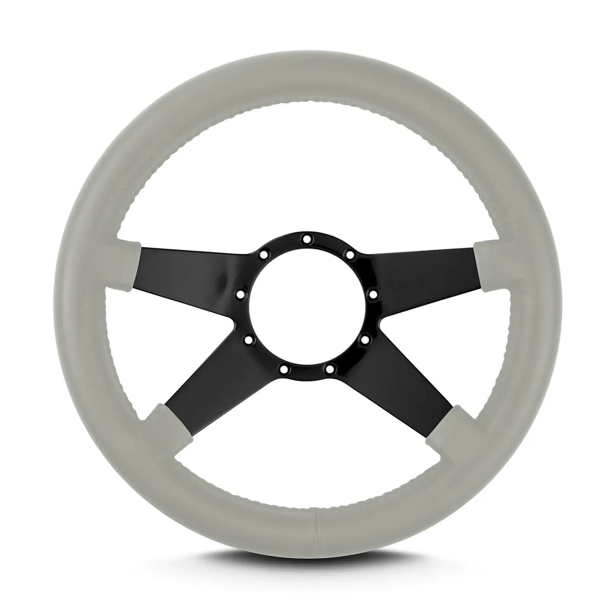Lecarra Mark 9 Standard Steering Wheel; Light Grey; Black Spokes; 14 in. Thick Grip;