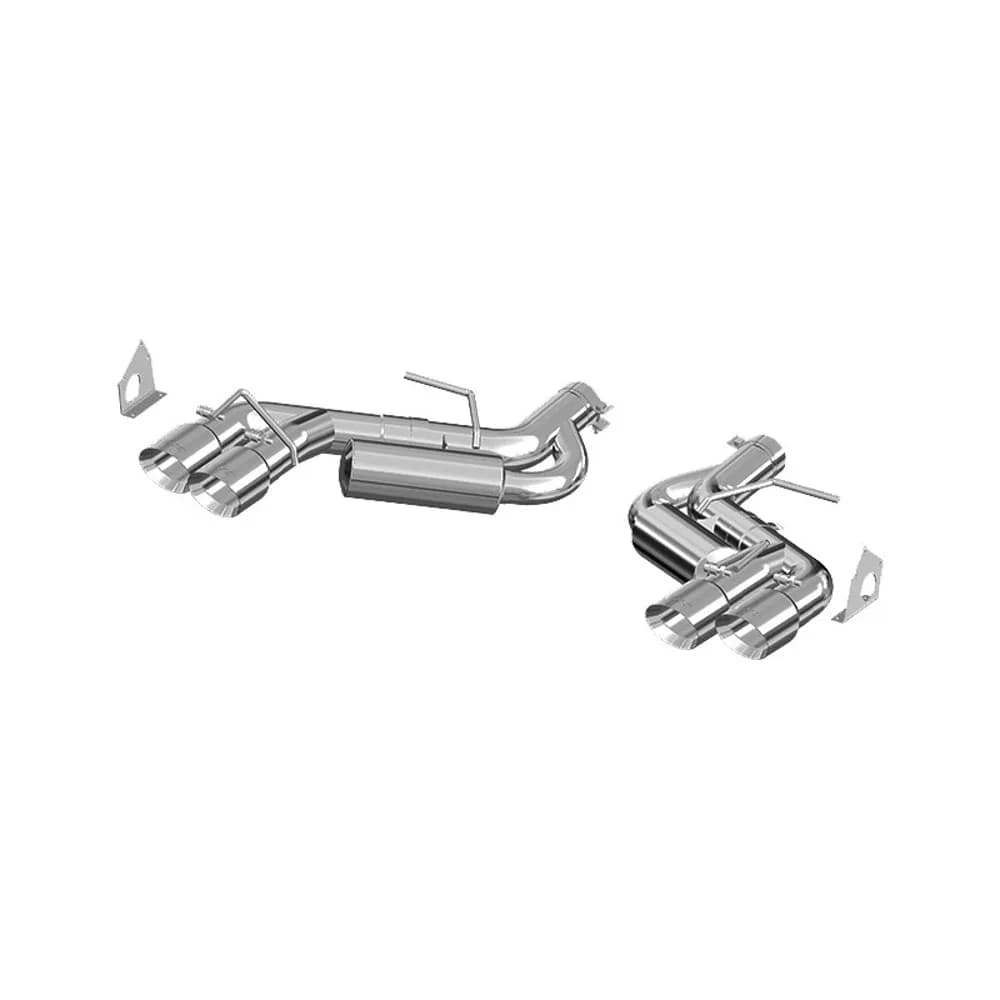 Armor Lite Axle Back Exhaust System; 3 in.; Incl. Ext. Pipe/Tailpipe/Hardware/Quad 4 in. Outlet Diameter Tips; Dual Split Rear Exit; Race Version; Aluminized;