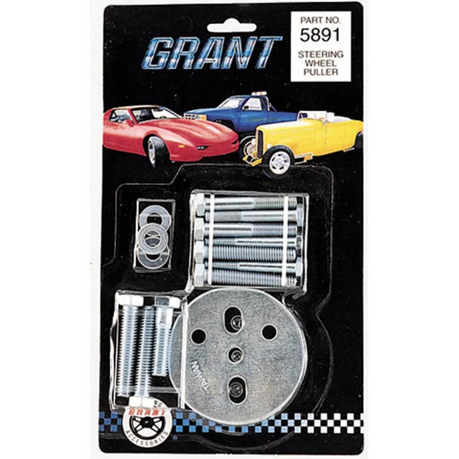 Steering Wheel Puller; Chrome w/Grant Logo;