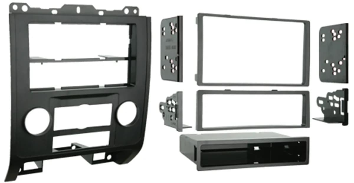 TURBOKits; Radio Installation Kit; Incl. Instr./Hardwre/Storage Pocket/Snap-In Mnt System;For Dble/Two Single DIN;Recessed DIN Opening; Matte Black;