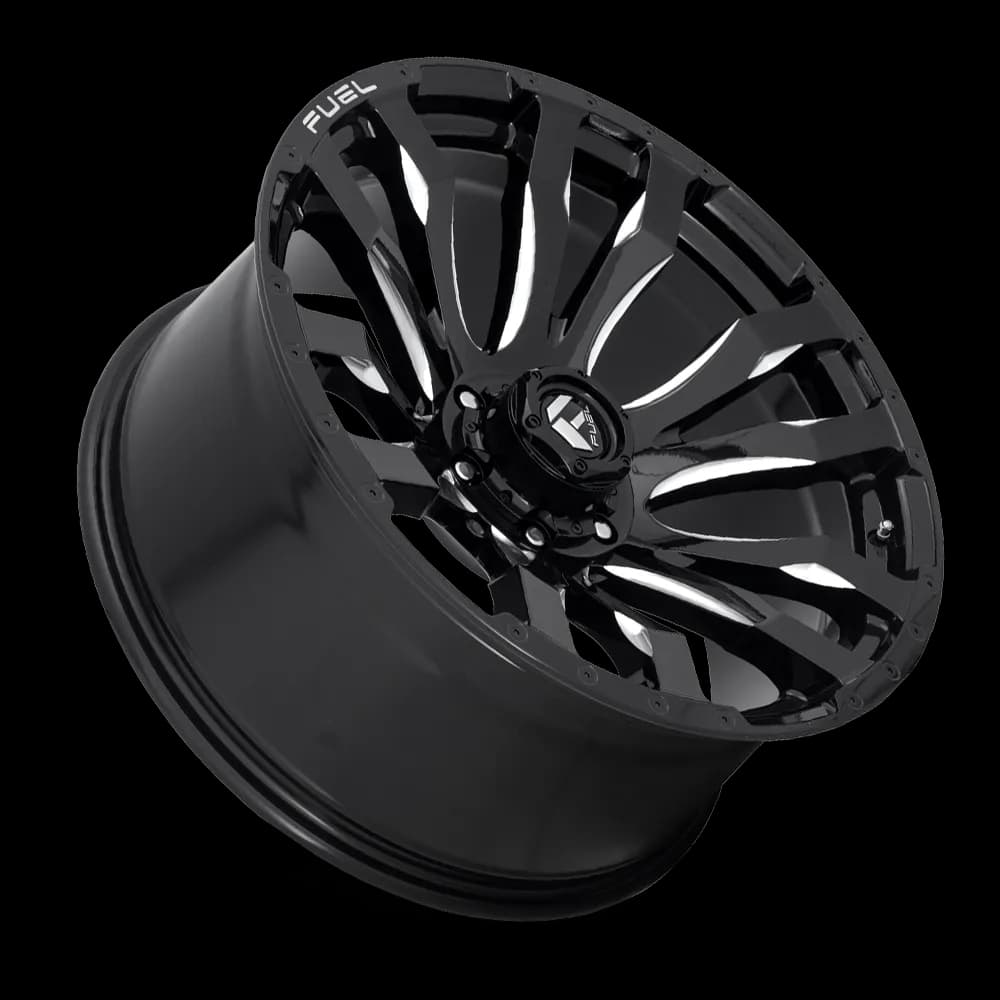 Aluminum Wheels 18X9 Blitz D673 5 On 127 Gloss Black Milled 71.5 Bore 1 Offset Multi Spoke Fuel Off Road Wheels