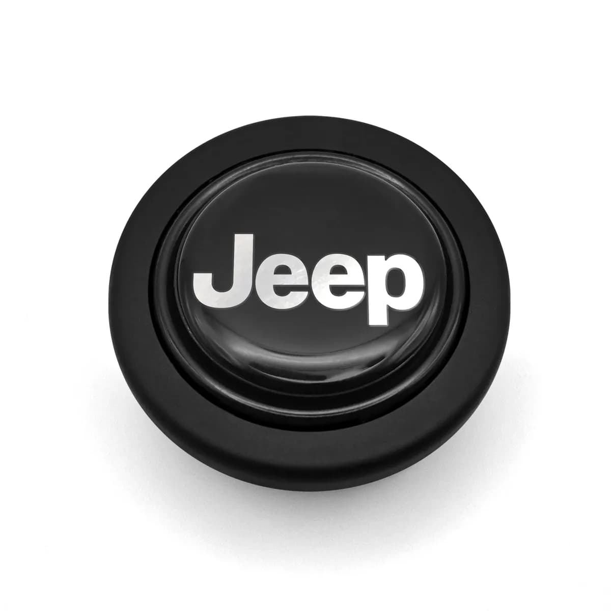 Mopar Licensed Horn Button; Black Plastic; Jeep; Signature Wheels;