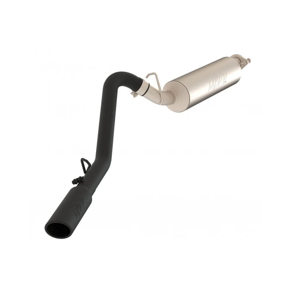 Armor BLK Cat Back Exhaust System; 2.5 in.; Incl. Muffler/Tailpipe/Hardware/3.5 in. OD Tip; Single Side Exit; Black Coated;