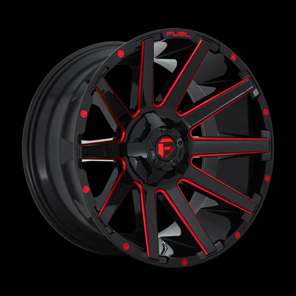 Contra 22x12 6x135.006x139.70 Gloss Black Red Tinted Clear -43 mm