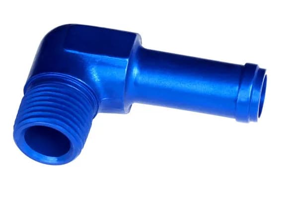 10 (5/8) od Hose Nipple to 08 (1/2) Npt Male 90 Degree Blue