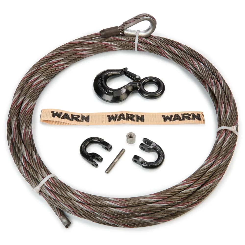 Severe Duty Wire Rope Assembly, 7/16 in x 100 ft, with Coupling Link and 5-Ton Hook