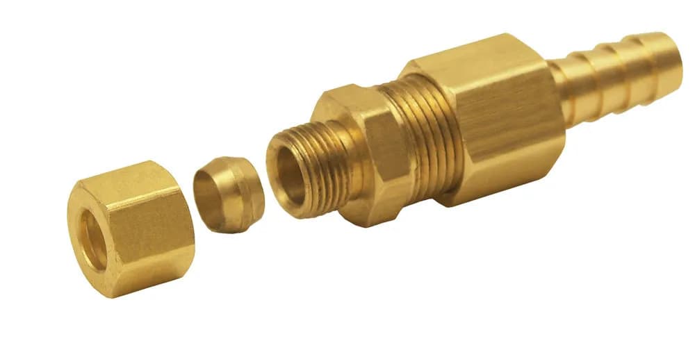 Derale 13031 Universal 5/16 Transmission Cooler Line to 3/8 Hose Barb Compression Fitting