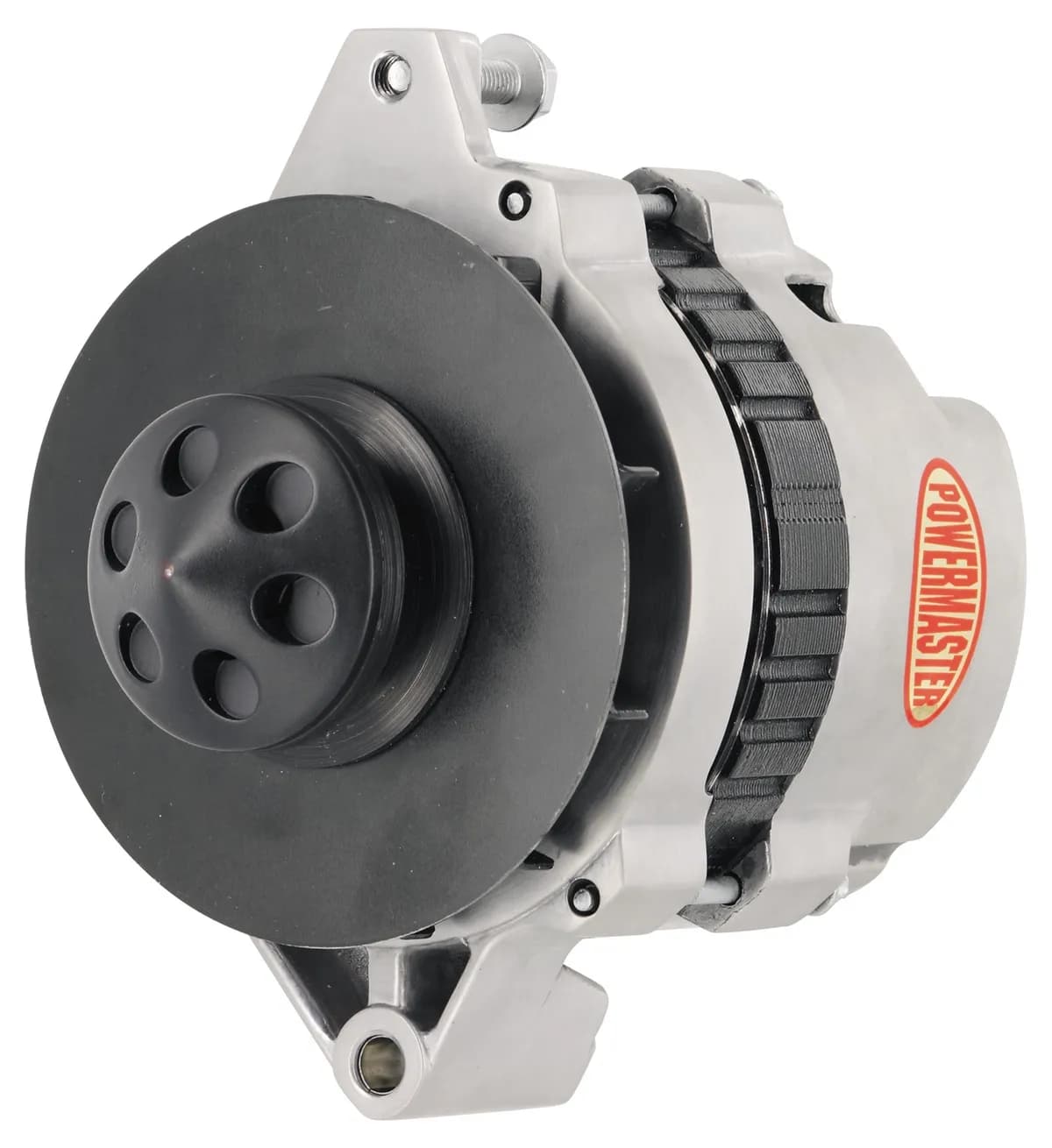 Alternator; CS130; Straight Mounting; 140 Amp; 95 Idle; 1 Groove V Type Pulley; Polished;