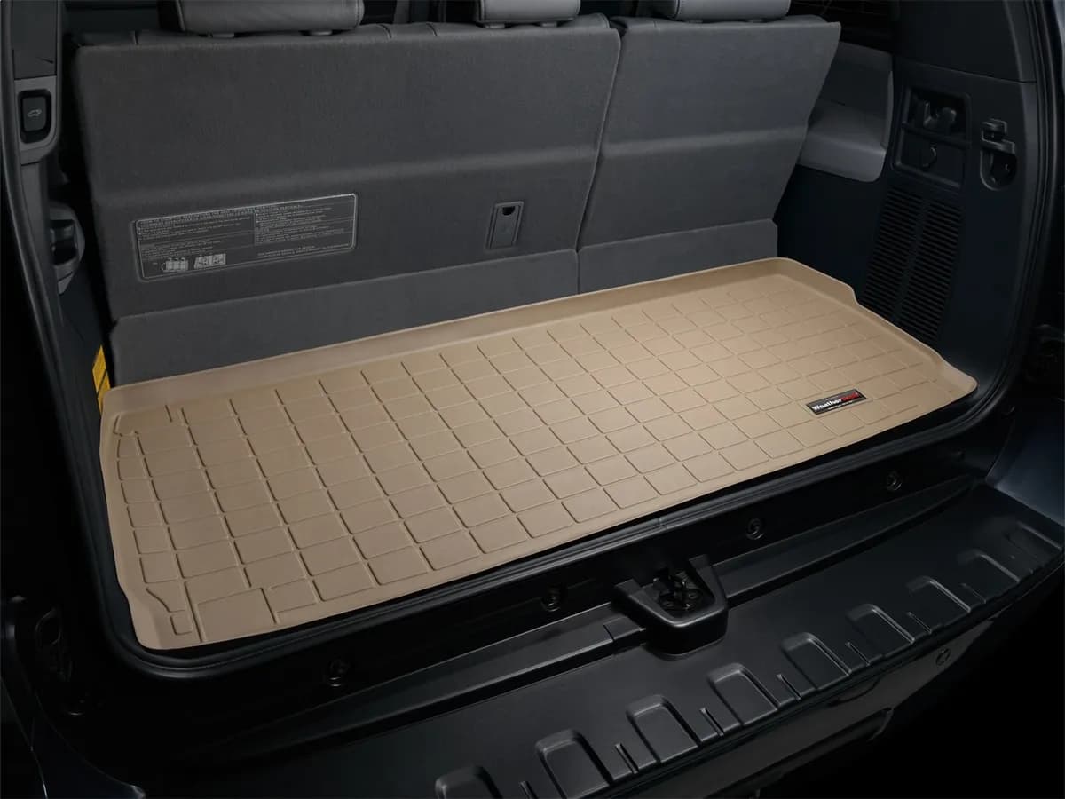 2009 + Toyota Sequoia Tan Cargo Liners Behind 3rd Row