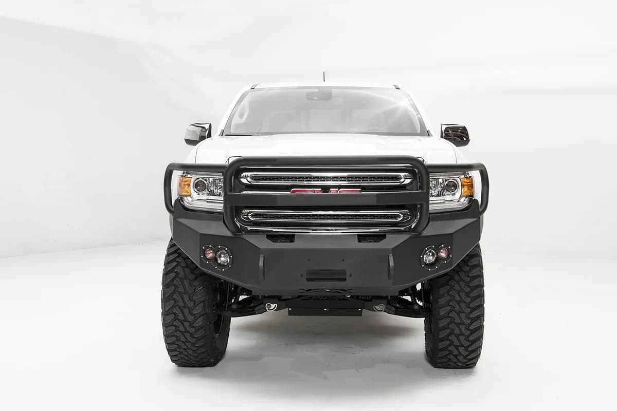 Premium Winch Front Bumper; 2 Stage Black Powder Coated; w/Full Guard;