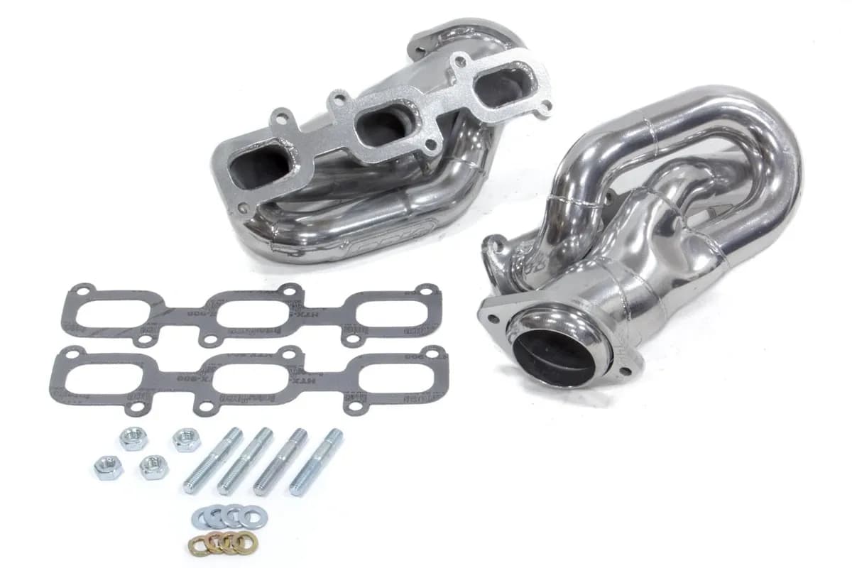 Ford Mustang V6 3.7L 1-5/8 Shorty Exhaust Headers Polished Silver Ceramic 11-17