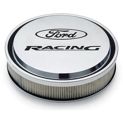 Slant-Edge Alunimum Air Cleaner Kit Polished Recessed Painted Emblems 13 Inch Ford Racing