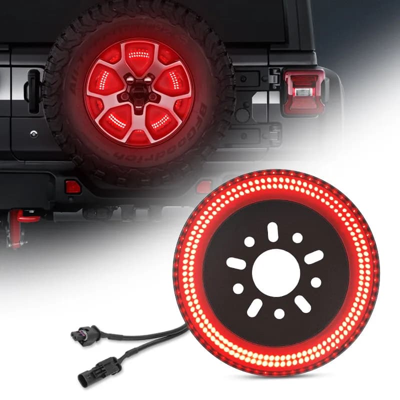 Suparee Dual Row Third Spare Tire Brake Light for 2018-Later Jeep Wrangler JL JLU