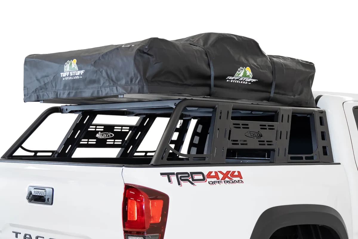 05c Tacoma Addictive Desert Addlander Overland Rack W/Light Slots Hammer Blk W/Satin Blk Panel