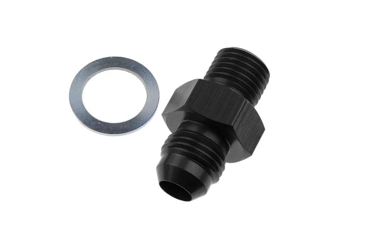 06 Male An/Jic Flare to 1/4npsm Transmission Fitting Black2pcs