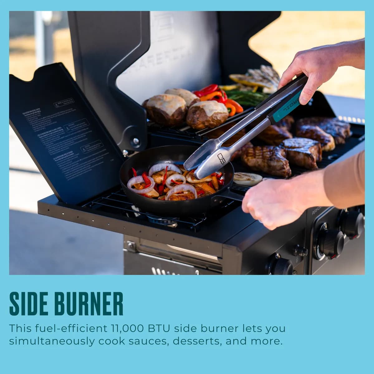Performance Series™ FlavorMax™ 5 Burner Gas Grill Cabinet with Side Burner Blackout