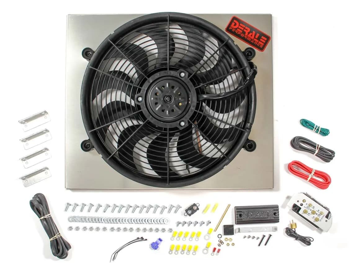 Derale 66821 High Output Single 17 Electric RAD Fan/Alum Shroud Kit w/ PWM Controller
