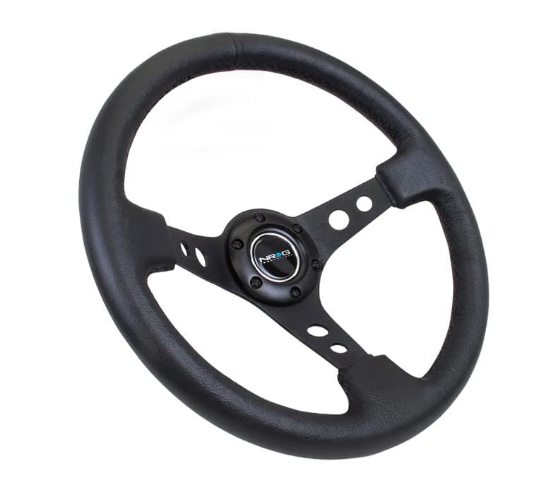 Steering Wheel 350mm 3in Dish Black Leather