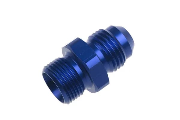 06 to 9/16 x 24 Holley Single Feed Carb Fitting Blue