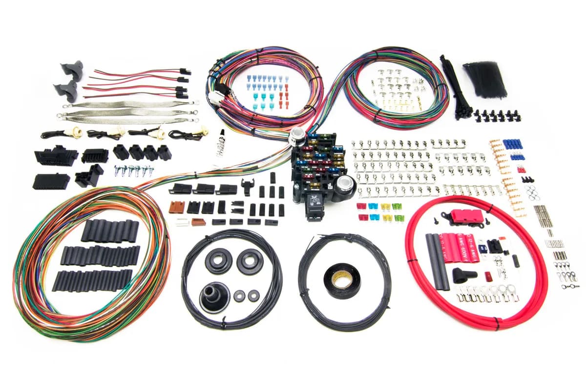 25 Circuit Pro Series Harness; w/GM Key In Dash; Connectors; Grommet Firewall Pass-Through; Incl. Hardware/Fasteners;